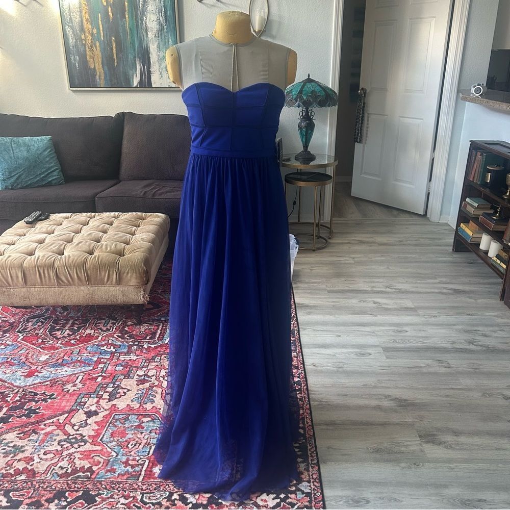 JS Collections royal blue tulle prom dress from Bloomingdale’s NWT